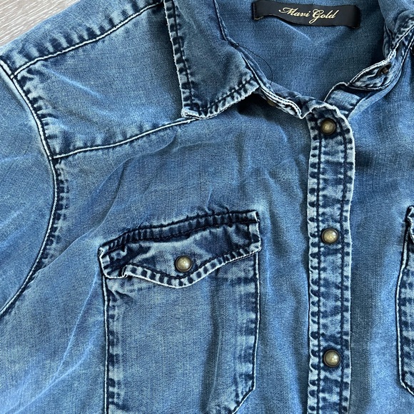 Mavi Freya Denim Button Up - L - Picture 3 of 3